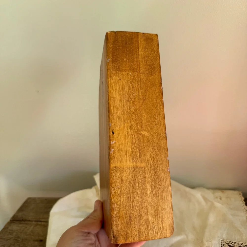Vintage Wood Burned Wall Hanging Comb Box Organizer Rose Pyrography Rustic Decor